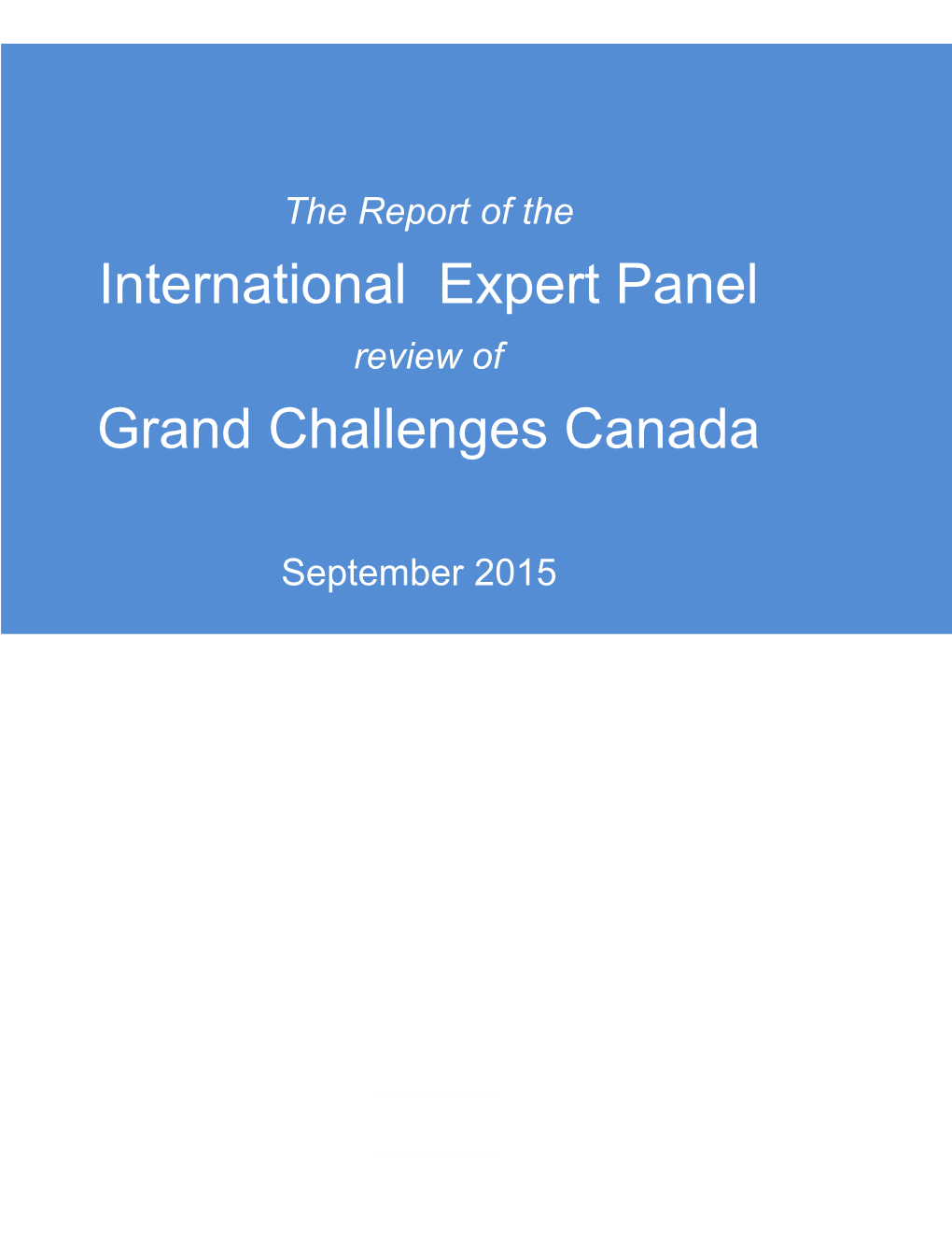 International Expert Review Panel