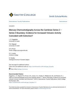 Mercury Chemostratigraphy Across the Cambrian Series 2 – Series 3 Boundary: Evidence for Increased Volcanic Activity Coincident with Extinction?