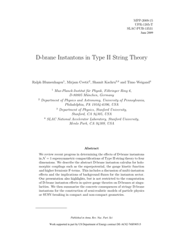 D-Brane Instantons in Type II String Theory
