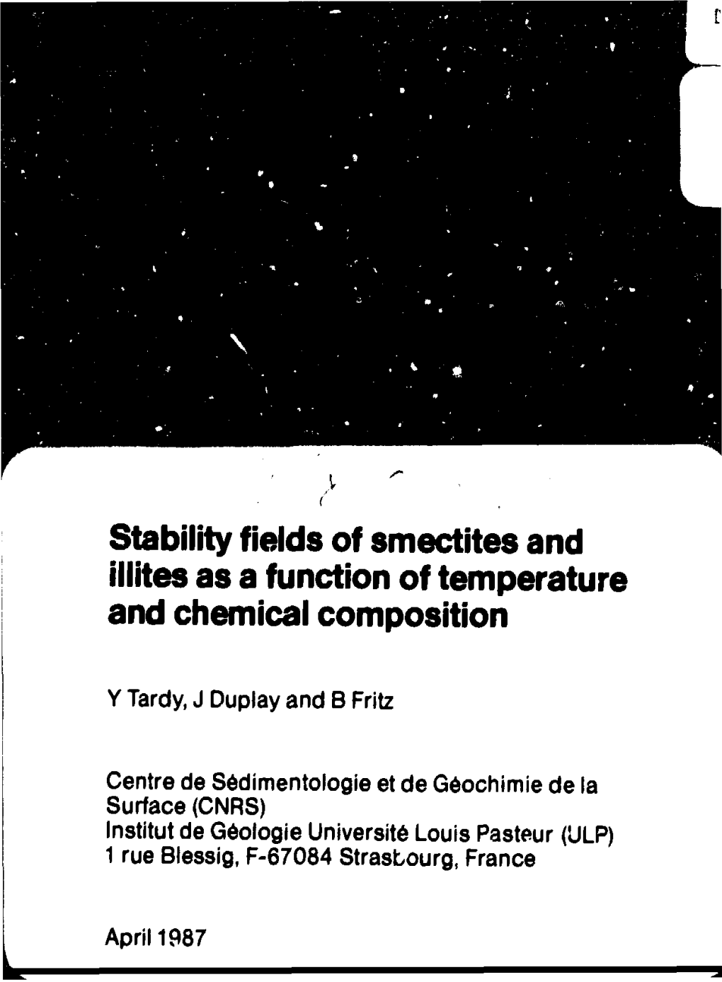 Stability Fields of Smectites and Illites As a Function of Temperature and Chemical Composition