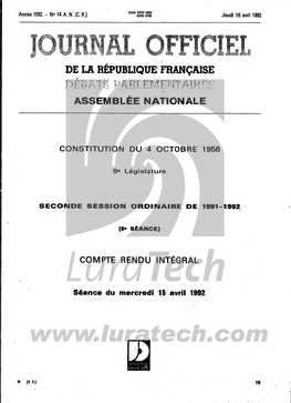 Constitution Du 4 Octobre 1958 Compte Rendu Intégral