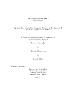 Spectral Properties of the Koopman Operator in the Analysis of Nonstationary Dynamical Systems