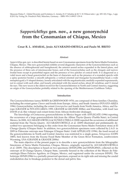 Sapperichthys Gen. Nov., a New Gonorynchid from the Cenomanian of Chiapas, Mexico