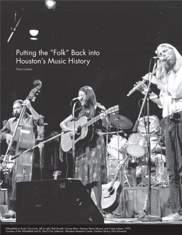 Folk” Back Into Houston’S Music History Norie Guthrie