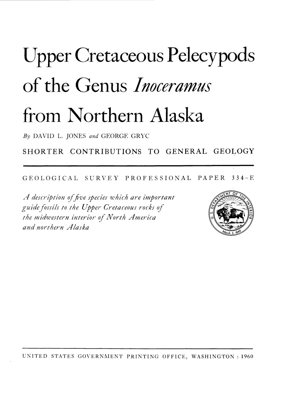 Upper Cretaceous Pelecypods of the Genus Inoceramus from Northern Alaska