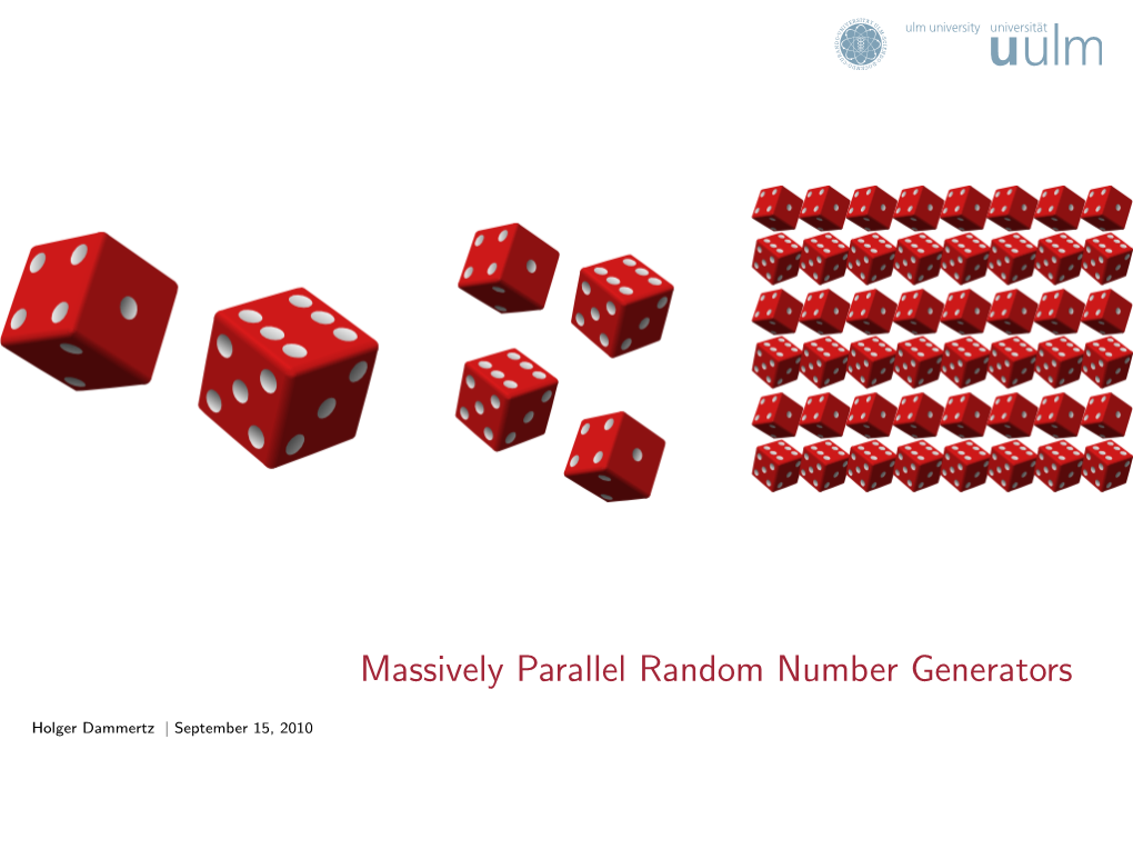 Massively Parallel Random Number Generators