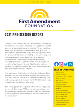 2021 Pre-Session Report