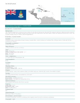 The World Factbook Central America and Caribbean :: Cayman Islands (Overseas Territory of the UK) Introduction :: Cayman Islands