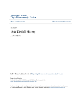 1926 Dixfield History" (2007)