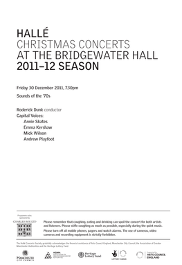 ≥ Christmas Concerts at the Bridgewater Hall 2011–12 Season