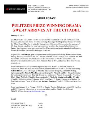 Pulitzer Prize-Winning Drama Sweat Arrives at the Citadel