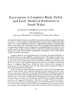 Excavations at Longbury Bank, Dyfed, and Early Medieval Settlement in South Wales