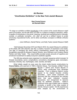 Art Review: “Unorthodox Exhibition” in the New York Jewish Museum