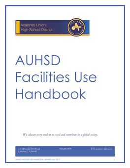 AUHSD Facilities Use Handbook