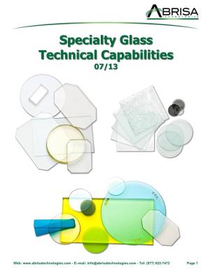 Specialty Glass Technical Capabilities