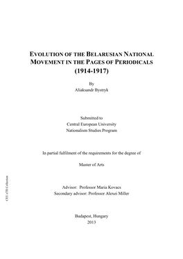 Evolution of the Belarusian National Movement in The