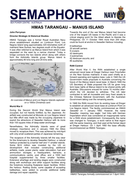 HMAS Tarangau Manus Island Issue 01 January 2019