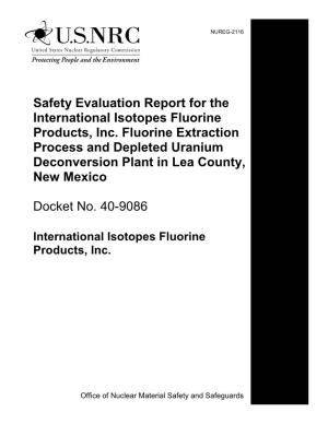 NUREG-2116 "Safety Evaluation Report for the International Isotopes