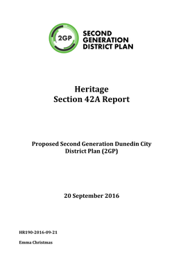 Heritage Section 42A Report