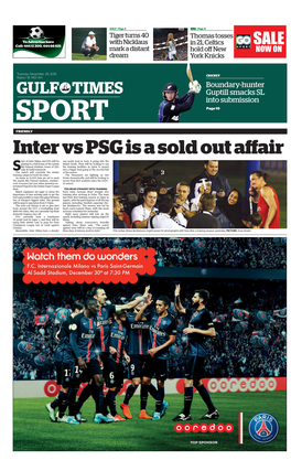 Inter Vs PSG Is a Sold out Affair
