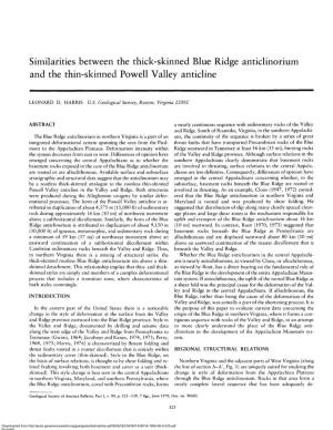 Similarities Between the Thick-Skinned Blue Ridge Anticlinorium and the Thin-Skinned Powell Valley Anticline