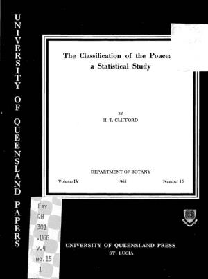 The Classification of the Poacea a Statistical Study