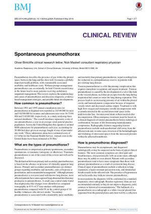 2014 05 08 BMJ Spontaneous Pneumothorax.Pdf