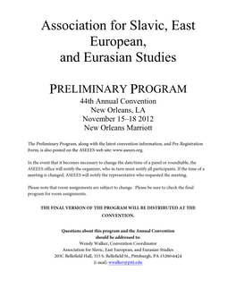 Association for Slavic, East European, and Eurasian Studies