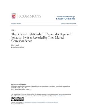 The Personal Relationship of Alexander Pope And