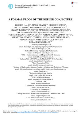 A Formal Proof of the Kepler Conjecture