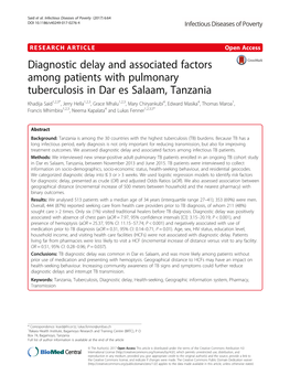 Diagnostic Delay and Associated Factors Among Patients With