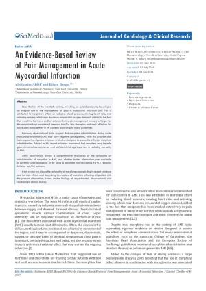 An Evidence-Based Review of Pain Management in Acute Myocardial Infarction