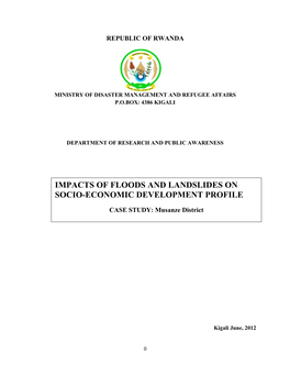 Impacts of Floods and Landslides on Socio-Economic Development Profile