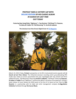 Protoje Takes a Victory Lap with Deluxe Edition of His Classic Album in Search of Lost Time out Today