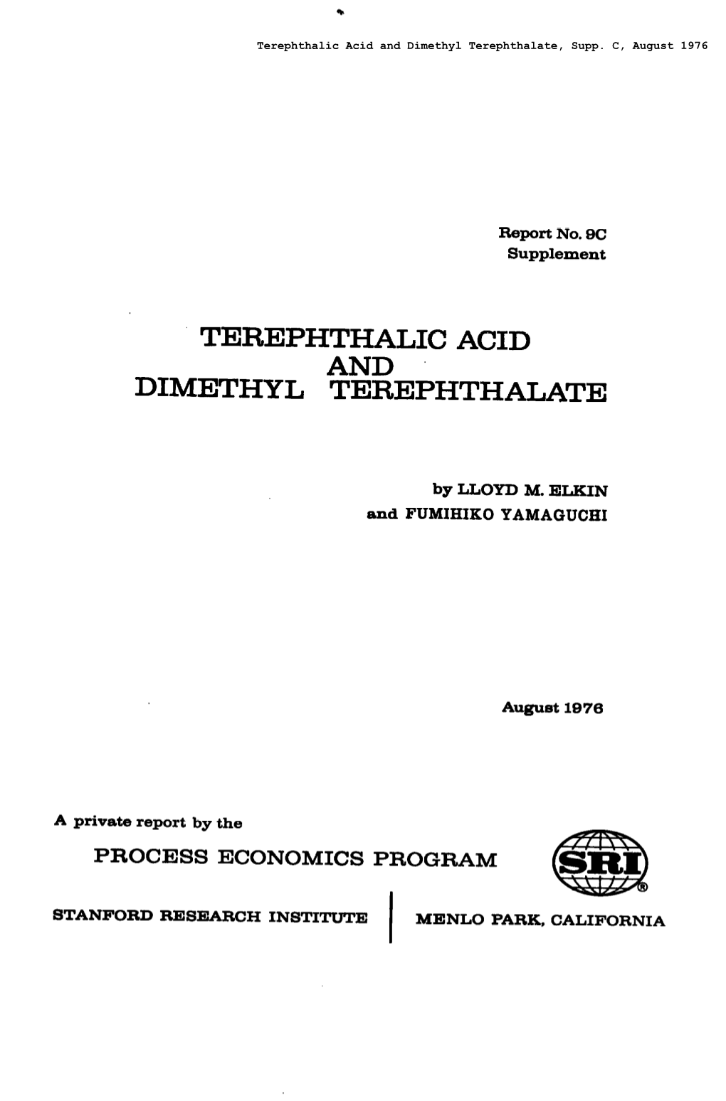 Terephthalic Acid and Dimethyl Terephthalate, Supp. C