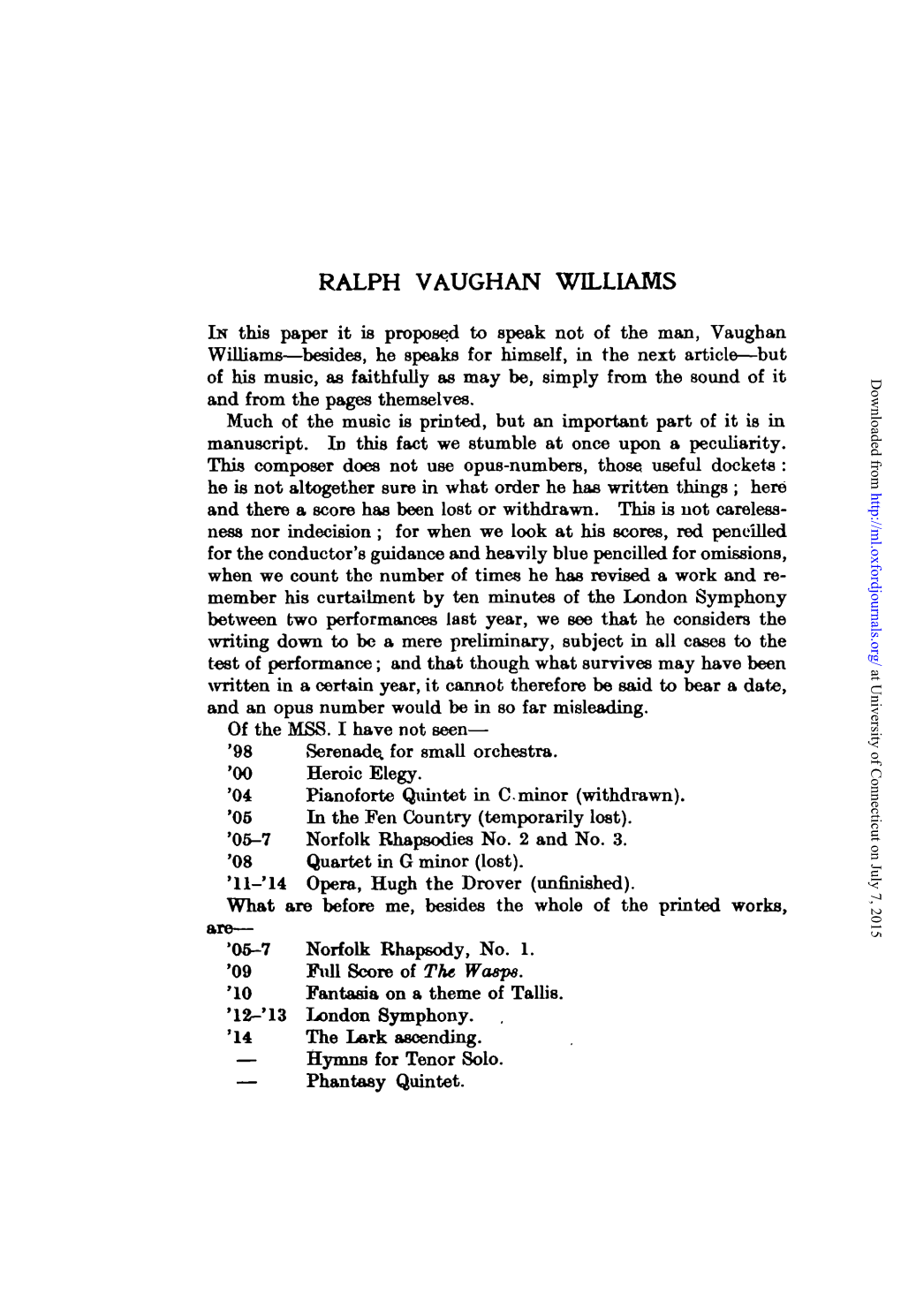 Ralph Vaughan Williams