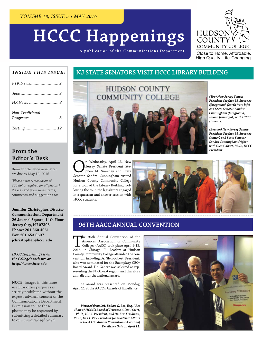 HCCC Happenings a Publication of the Communications Department