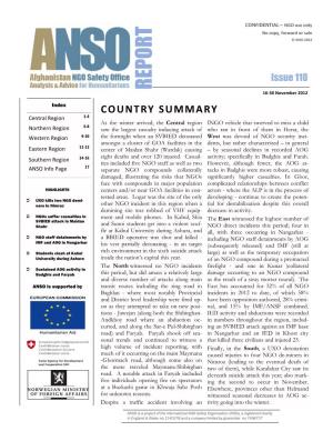 The ANSO Report (16-30 November 2012)