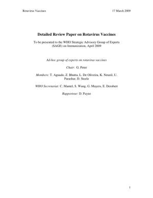 Detailed Review Paper on Rotavirus Vaccines