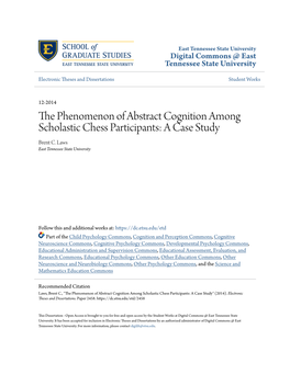 The Phenomenon of Abstract Cognition Among Scholastic Chess Participants