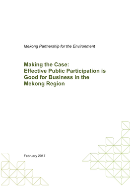 Effective Public Participation Is Good for Business in the Mekong Region