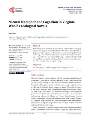 Natural Metaphor and Cognition in Virginia Woolf's Ecological Novels