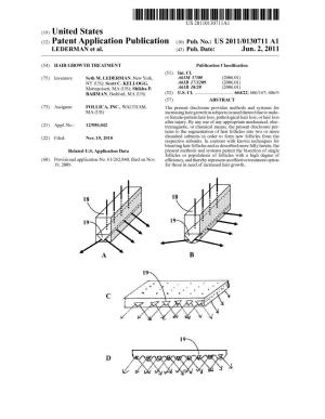 (12) Patent Application Publication (10) Pub. No.: US 2011/0130711 A1 LEDERMAN Et Al