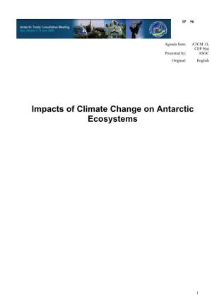 Impacts of Climate Change on Antarctic Ecosystems