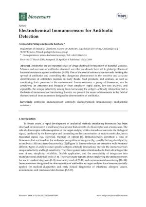 Review Electrochemical Immunosensors for Antibiotics