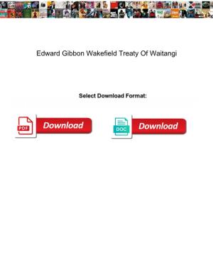 Edward Gibbon Wakefield Treaty of Waitangi