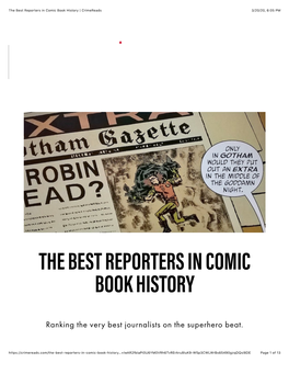 The Best Reporters in Comic Book History | Crimereads 3/20/20, 6(05 PM
