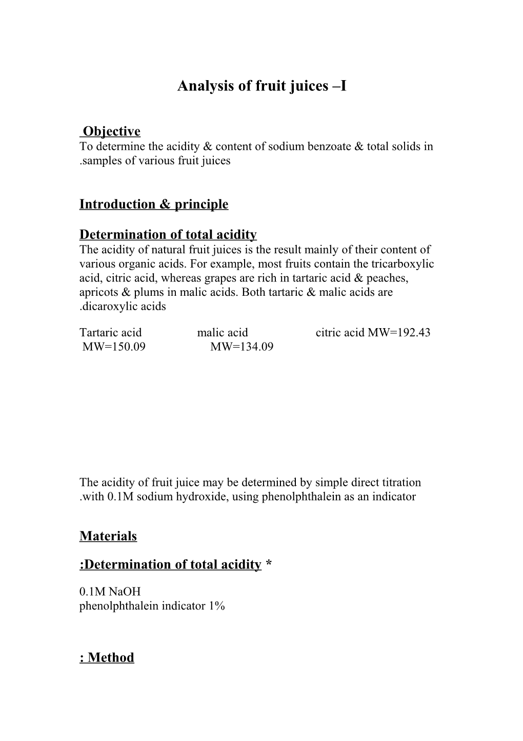 Qulitative Test on Fats and Oils