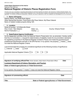 National Register of Historic Places Registration Form