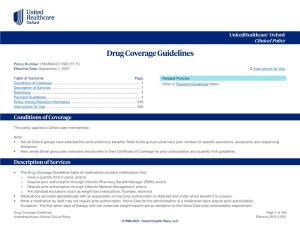 Drug Coverage Guidelines – Oxford Clinical Policy